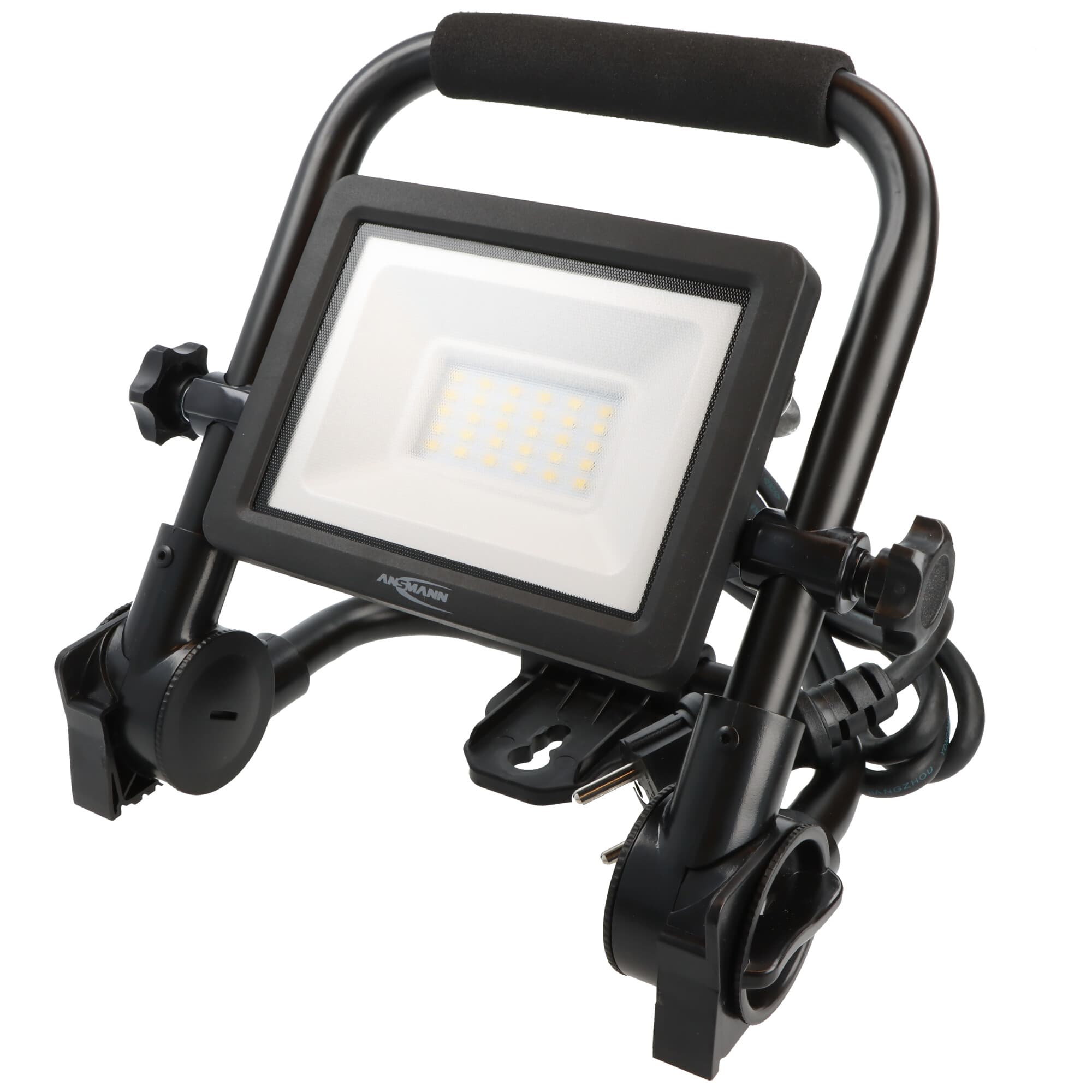 Projecteur de chantier à LED FL20W-AC avec jusqu'à 2200 lumens, lampe de travail portable, longueur de câble 1,8 mètres, réglable à 360°