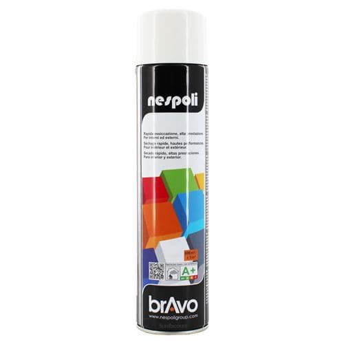 Bombe de peinture professionnelle Nespoli Bravo blanc neige RAL 9010 600ml